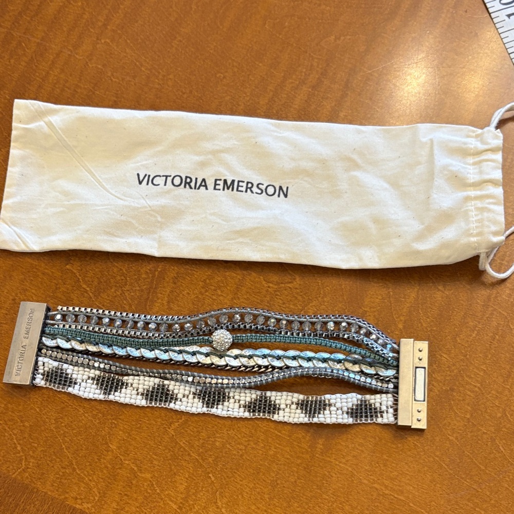 Victoria Emerson Green and Silver Bracelet